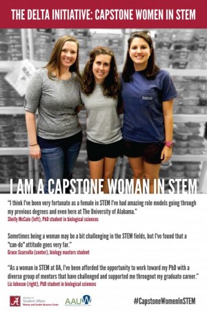 Three Capstone Women in STEM from the Earley Lab pose for a picture
